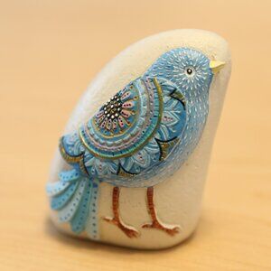 Handmade Stone Bird Paperweight - Cute and Detailed Decor